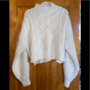White Slightly Cropped Sweater